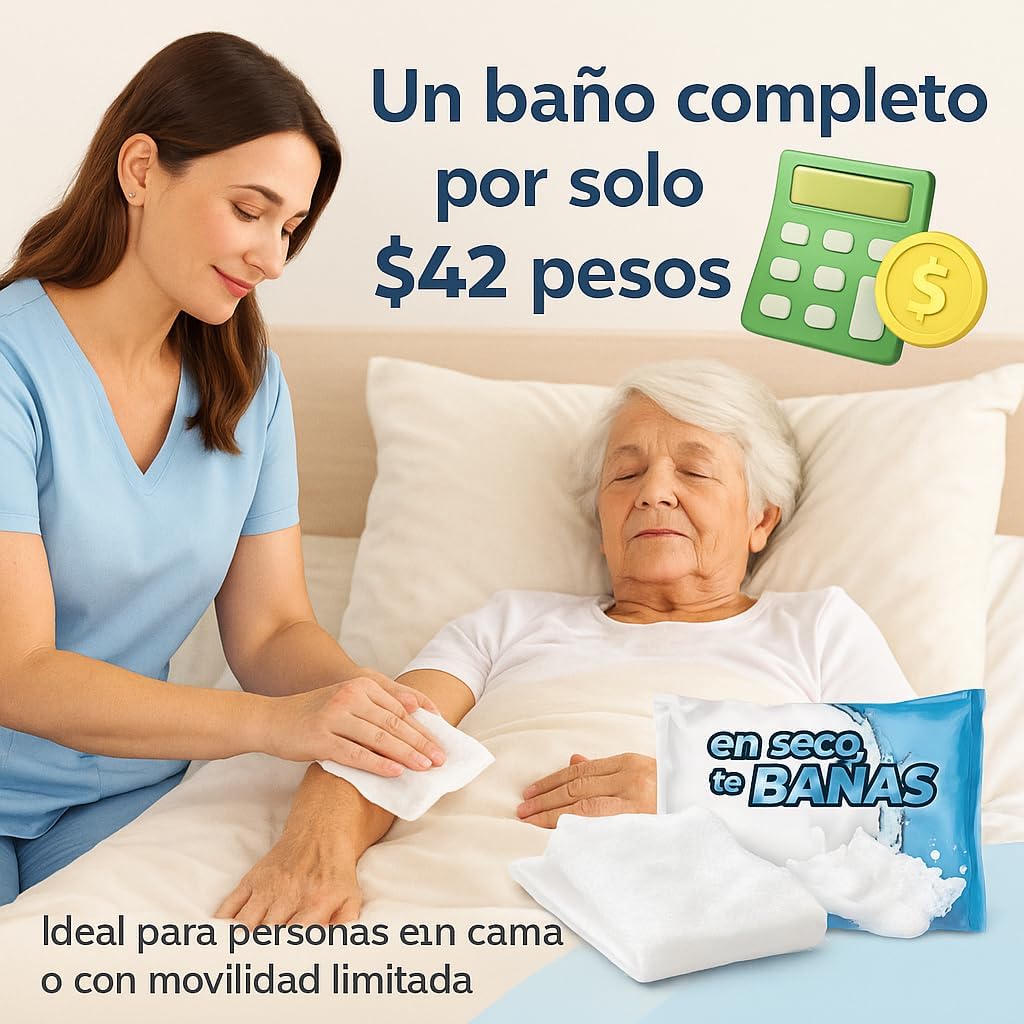Paños Jabonosos Desechables – Baño en Seco Sin Enjuague | Cuidado Digno para Personas en Cama o con Movilidad Reducida | Cero irritante | 10 Piezas | Año Cero