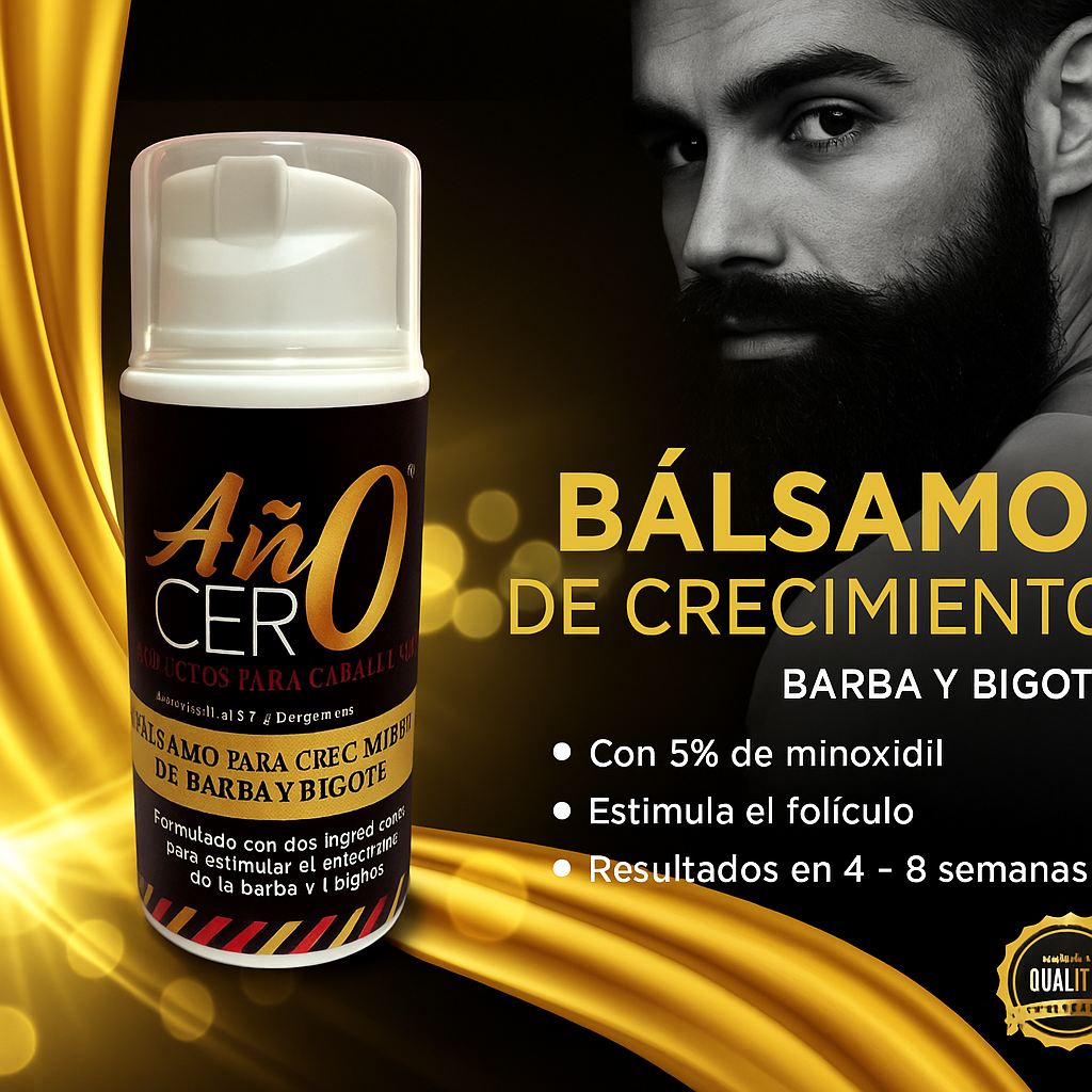 Bálsamo para Crecimiento de Barba | Minoxidil 5% Efectivo