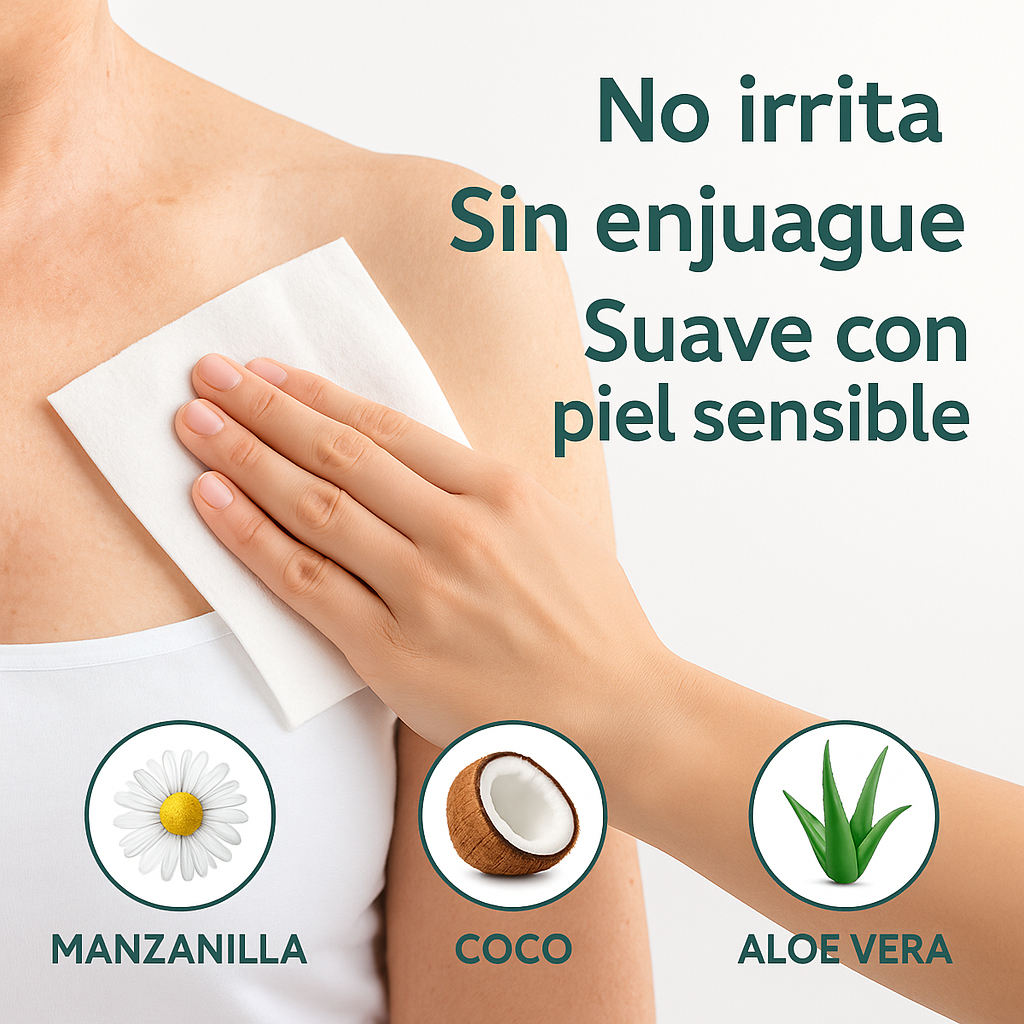 Paños Jabonosos Desechables – Baño en Seco Sin Enjuague | Cuidado Digno para Personas en Cama o con Movilidad Reducida | Cero irritante | 10 Piezas | Año Cero