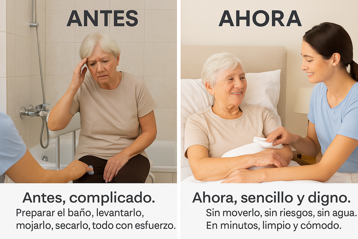 Paños Jabonosos Desechables – Baño en Seco Sin Enjuague | Cuidado Digno para Personas en Cama o con Movilidad Reducida | Cero irritante | 10 Piezas | Año Cero