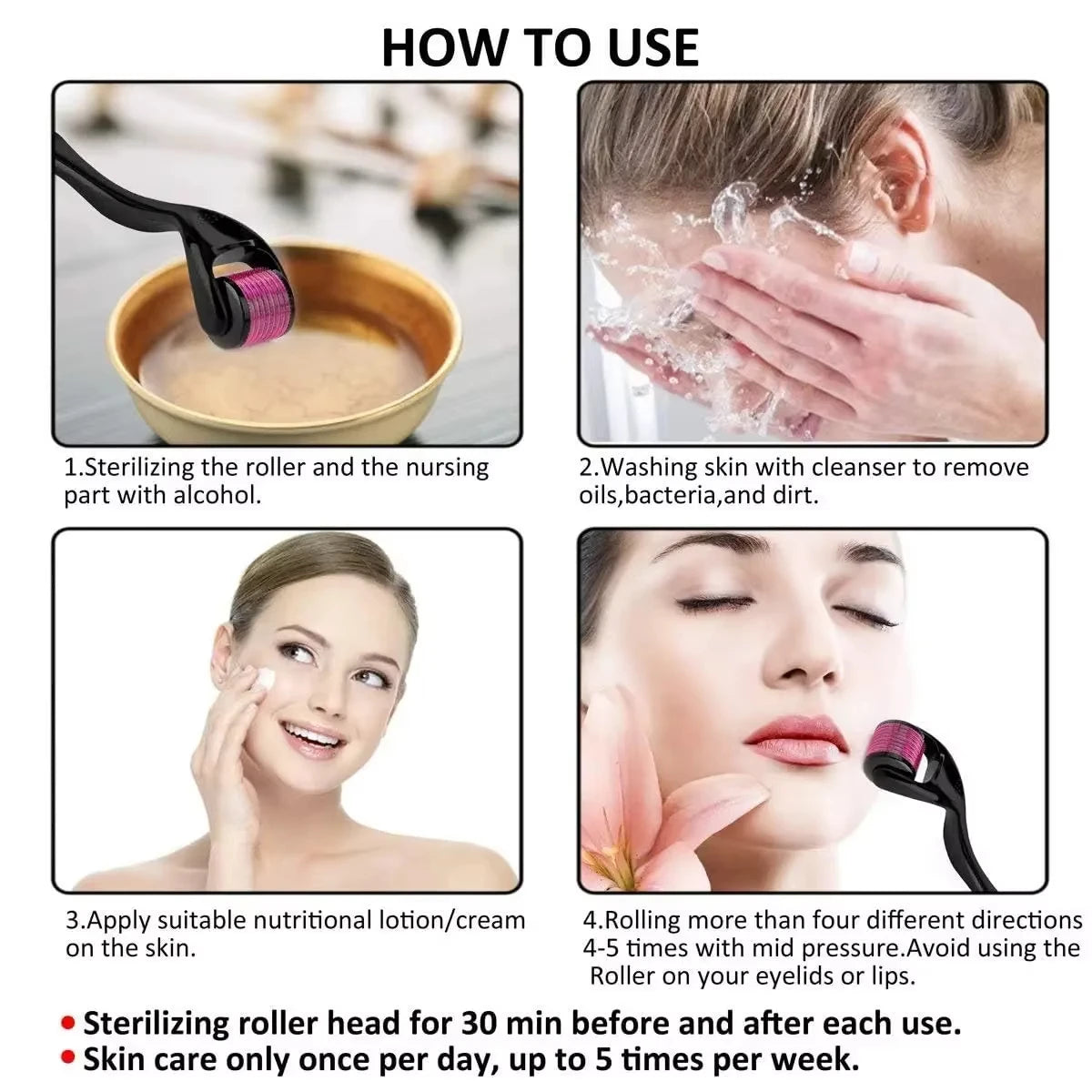Microneedling Facial y Capilar – Derma Roller 540 para Barba, Cabello y Piel