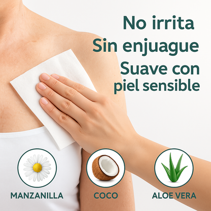 Paños Jabonosos Desechables – Baño en Seco Sin Enjuague | Cuidado Digno para Personas en Cama o con Movilidad Reducida | Cero irritante | 10 Piezas | Año Cero
