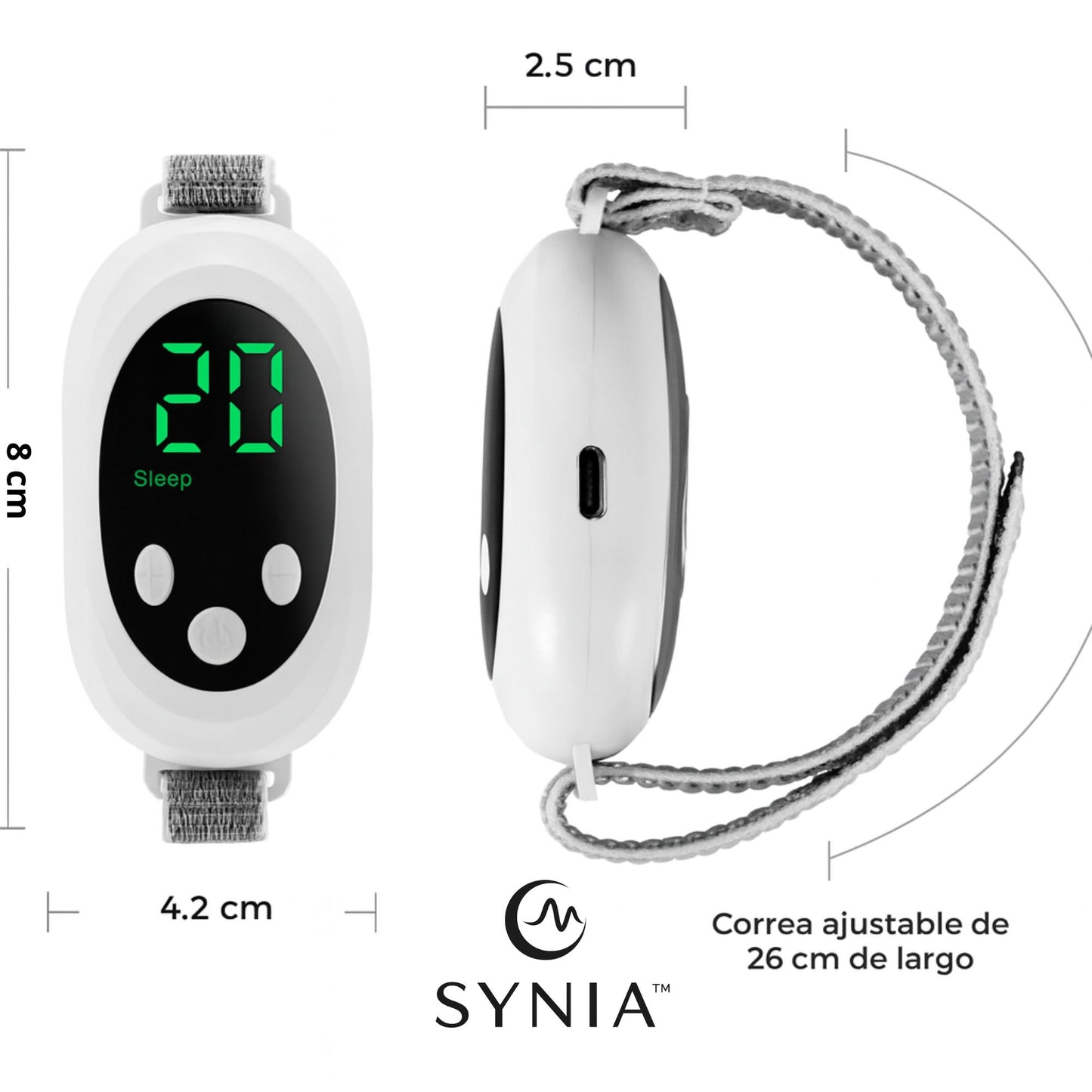 Dimensiones del dispositivo SYNIA™ NeuroBalance en centímetros