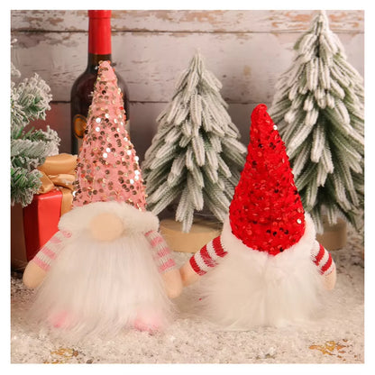 Faceless Gnome Doll With Sequins Light Christmas Doll