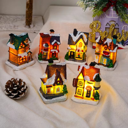 Light Up Christmas Mini Village Houses Resin Christmas House