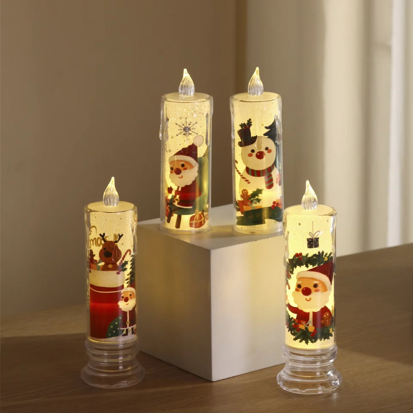 LED Light Christmas Candle Christmas Santa Snowman