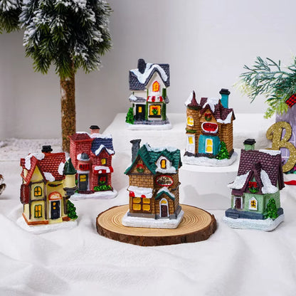 Light Up Christmas Mini Village Houses Resin Christmas House