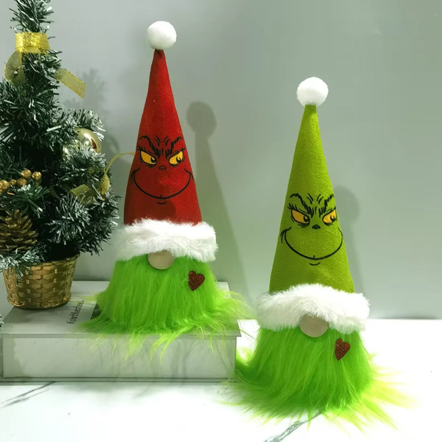 Grinch Christmas Gnome Handmade Grinch Ornament Plush Elf Doll