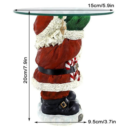 Santa Claus Sculptural Glass Topped Holiday Table