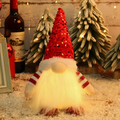 Faceless Gnome Doll With Sequins Light Christmas Doll