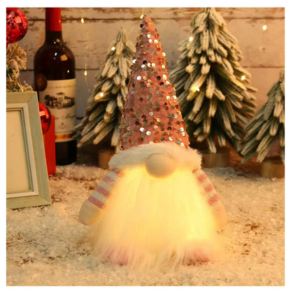 Faceless Gnome Doll With Sequins Light Christmas Doll